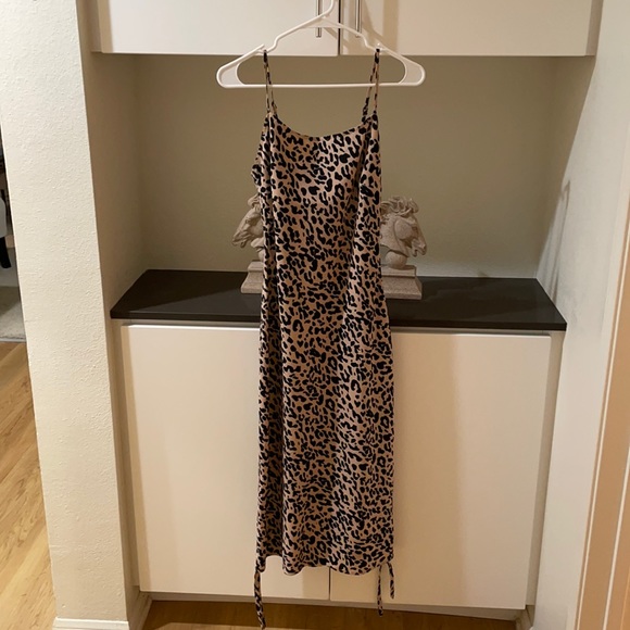 VICI Leopard Midi Dress (with ruched detailing on sides)
